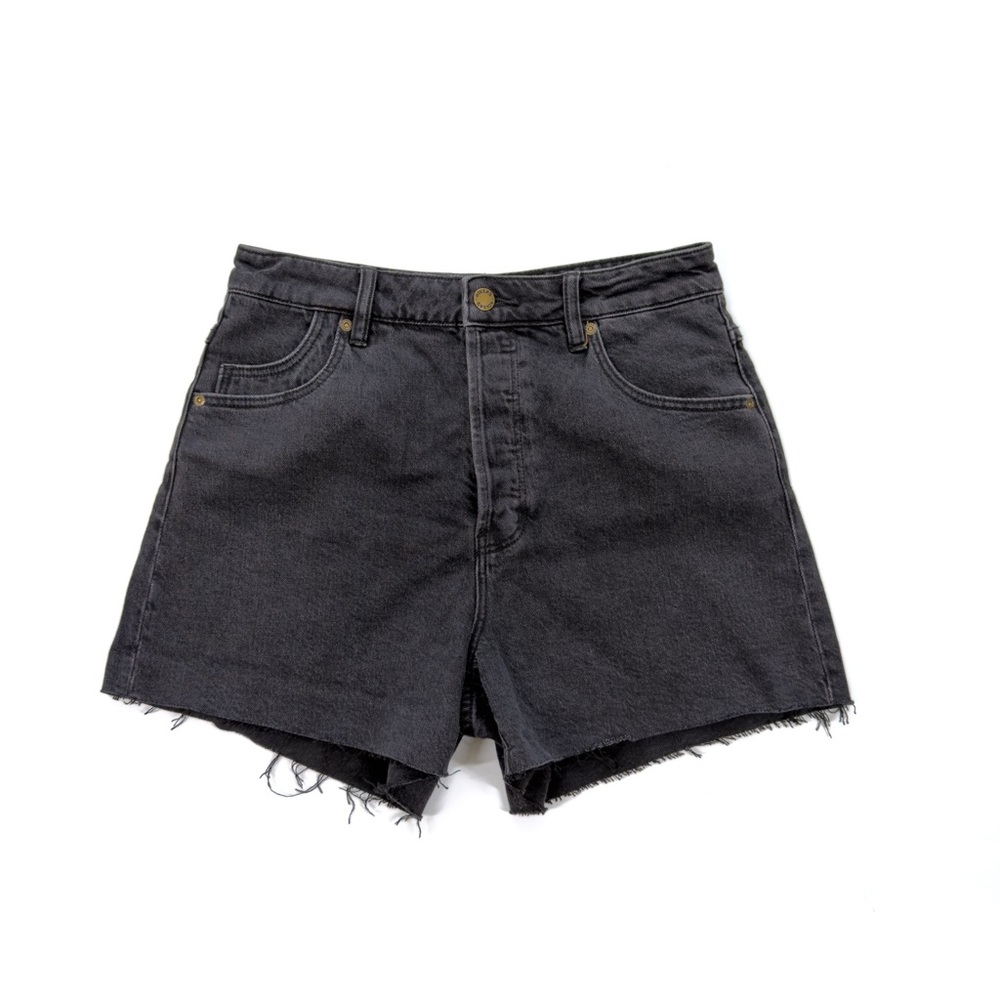 Rolla's Original Short High Rise Cut Off Women’s 29 Button Fly Denim Black